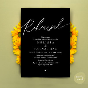 Invitation Dîner de répétition Mariage romantique moderne