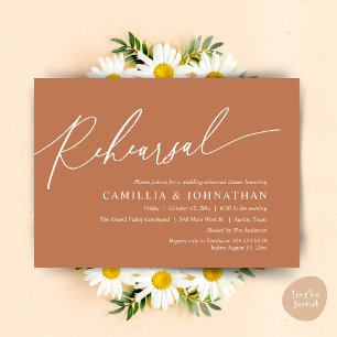 Invitation Dîner de répétition Mariage romantique moderne