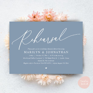 Invitation Dîner de répétition Mariage romantique moderne