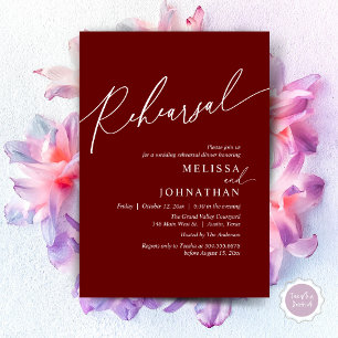 Invitation Dîner de répétition Mariage romantique moderne