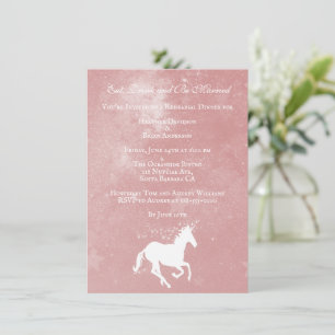 Invitation Dîner de répétition Mariage rose Unicorn Invitatio