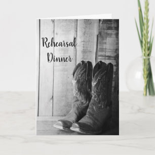 Invitation Dîner de répétition Mariage Rustique Boots