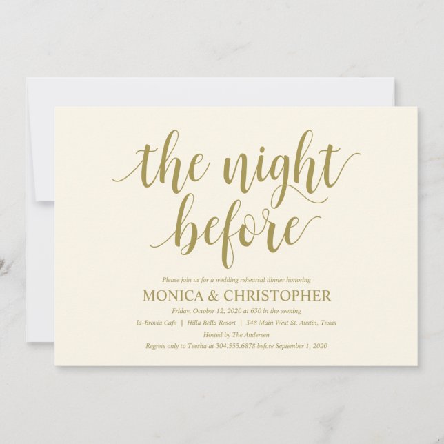 Invitation Dîner de répétition Mariage rustique Célébration (Devant)