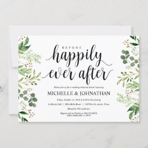Invitation Dîner de répétition Mariage rustique verdure Invit