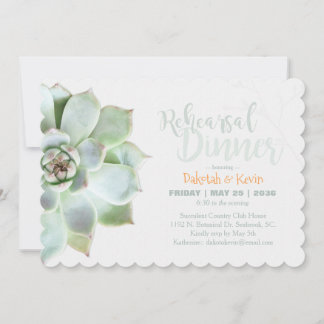 Invitation Dîner De Répétition Mariage Succulent Chic