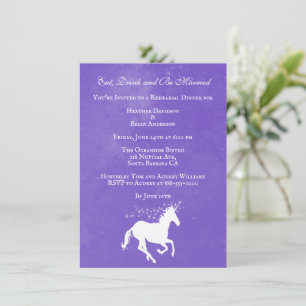 Invitation Dîner de répétition Mariage violet Unicorn Invitat