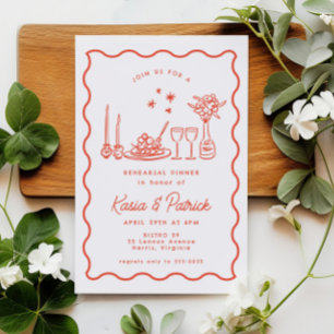 Invitation Dîner de répétition Mariage Whimsical italien Dood
