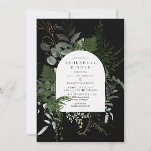 Invitation Dîner de répétition Mariage Wild Fern Green