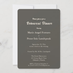 Invitation Dîner de répétition marron espresso foncé Luxe Neu