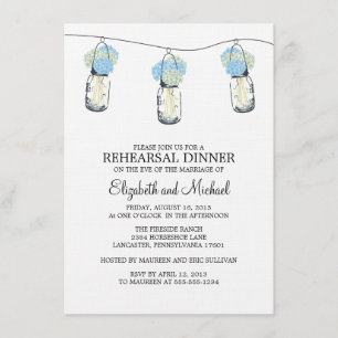 Invitation Dîner de répétition Mason Jar Fleurs sauvages