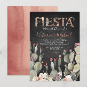 Invitation Dîner de répétition mexicaine Cactus Floral