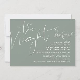 Invitation Dîner de répétition minimaliste de Mariage de scri
