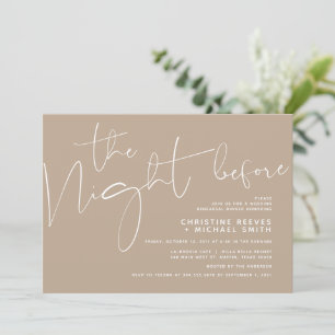Invitation Dîner de répétition minimaliste de Mariage de scri