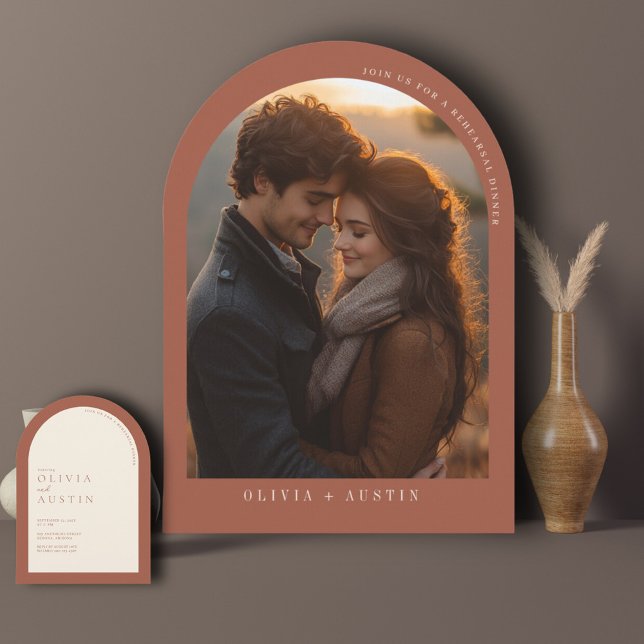 Invitation Dîner de répétition minimaliste en terre cuite (Créateur téléchargé)