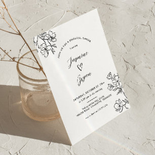 Invitation Dîner de répétition minimaliste Floral Cute Heart