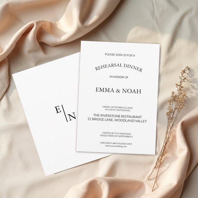 Invitation Dîner de répétition minimaliste moderne (Créateur téléchargé)