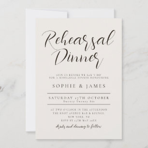 Invitation Dîner de répétition minimaliste moderne Neutre Mar