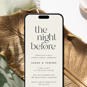 Invitation Dîner de répétition minimaliste numérique