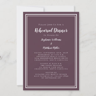 Invitation Dîner de répétition minimaliste pour Mariage Cassi