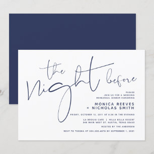 Invitation Dîner de répétition minimaliste pour Mariage de sc