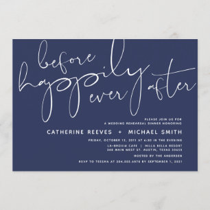 Invitation Dîner de répétition minimaliste pour Mariage de sc