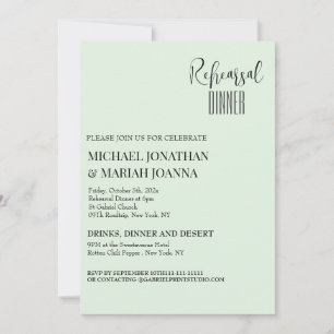 Invitation Dîner de répétition minimaliste simple et élégant