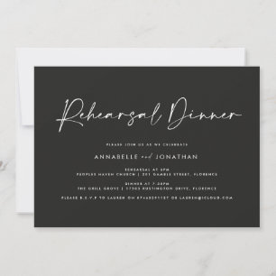Invitation Dîner de répétition minimaliste simple Mariage mod