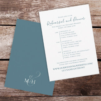 Invitation Dîner de répétition minimaliste Timeline Simple Bl