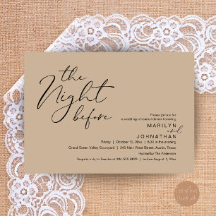 Invitation Dîner de répétition moderne la veille du mariage