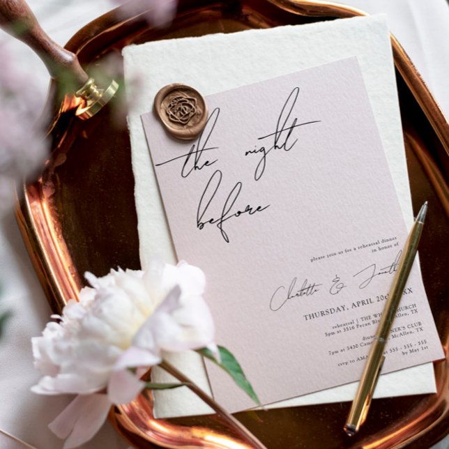 Invitation Dîner de répétition moderne noir et blanc (Créateur téléchargé)