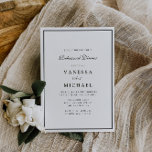 Invitation dîner de répétition moderne noir et blanc invitati<br><div class="desc">design moderne noir et blanc avec cadre et texte personnalisé</div>