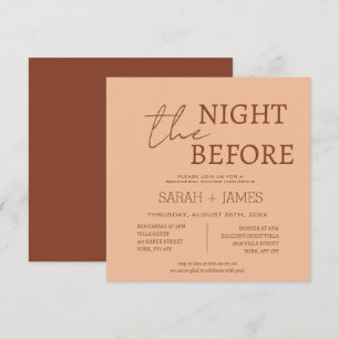 Invitation Dîner de répétition moderne Peach Beige Carré Mari