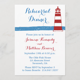 Invitation Dîner de répétition nautique Phare Bleu