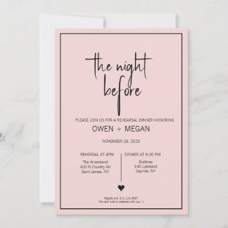 Invitation Dîner De Répétition, Nuit Avant