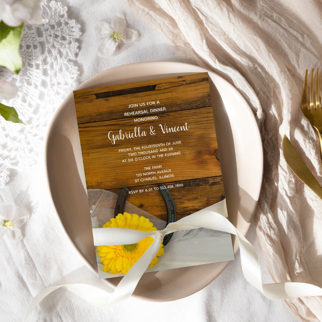 Invitation Dîner de répétition Occidentale en fer à cheval Ja (Créateur téléchargé)