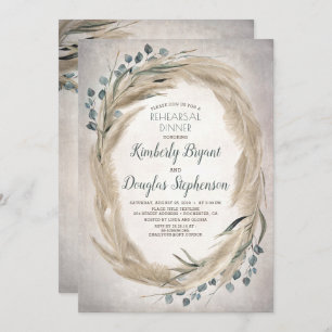 Invitation Dîner de répétition Pampas Grass and Greenery Boho