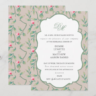 Invitation Dîner de répétition parfaitement pâle et vert de b