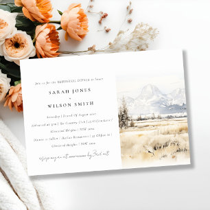 Invitation Dîner de répétition paysage Jackson Hole Wyoming