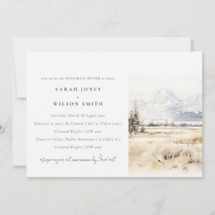 Invitation Dîner de répétition paysage Jackson Hole Wyoming