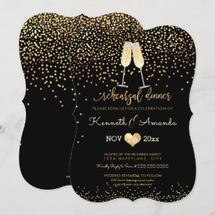 Invitation Dîner de répétition PixDezines/Bulles Champagne