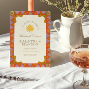 Invitation Dîner de répétition populaire céleste