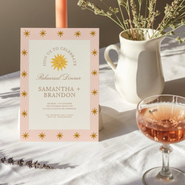 Invitation Dîner de répétition populaire céleste (Créateur téléchargé)