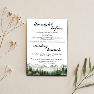 Invitation Dîner de répétition pour les Pins de Montagne et b