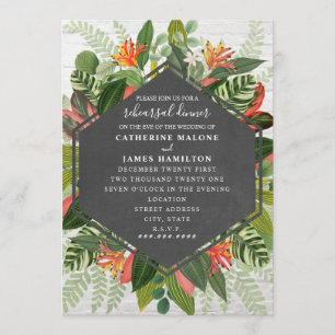 Invitation Dîner de répétition pour Mariage de la forêt tropi