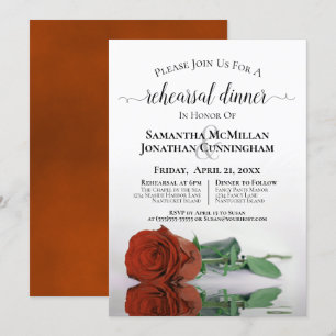 Invitation Dîner de répétition pour Mariage de rouille orange