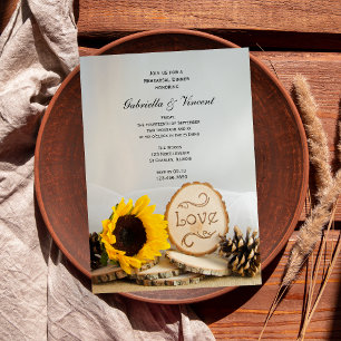 Invitation Dîner de répétition pour Mariage de Tournesol Rust