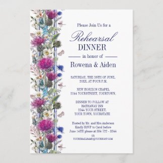 Invitation Dîner de répétition pour Mariage écossais de chard