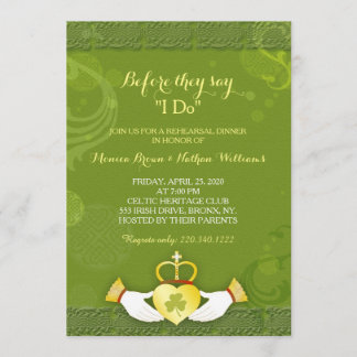 Invitation Dîner de répétition pour Mariages irlandais écossa