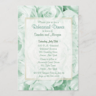 Invitation Dîner de répétition pour Rose vert Mint