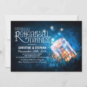 Invitation Dîner de répétition romantique de bocal et de luci